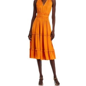 T Tahari Vibrant Orange Midi Dress - Small (2-4)